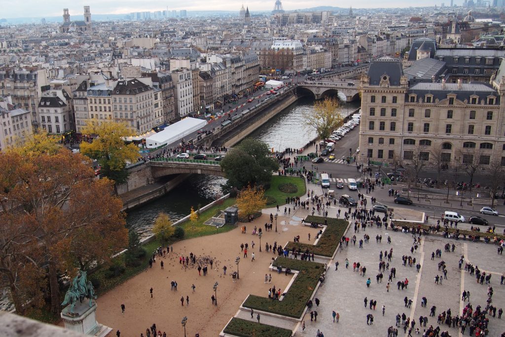 Widok na Paryż z katedry Notre Dame