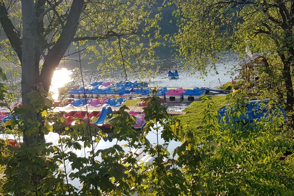 Międzybrodzie Żywieckie- rowery wodne na karaibskiej plaży