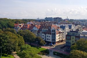 Widok miasto z latarni w Kołobrzegu