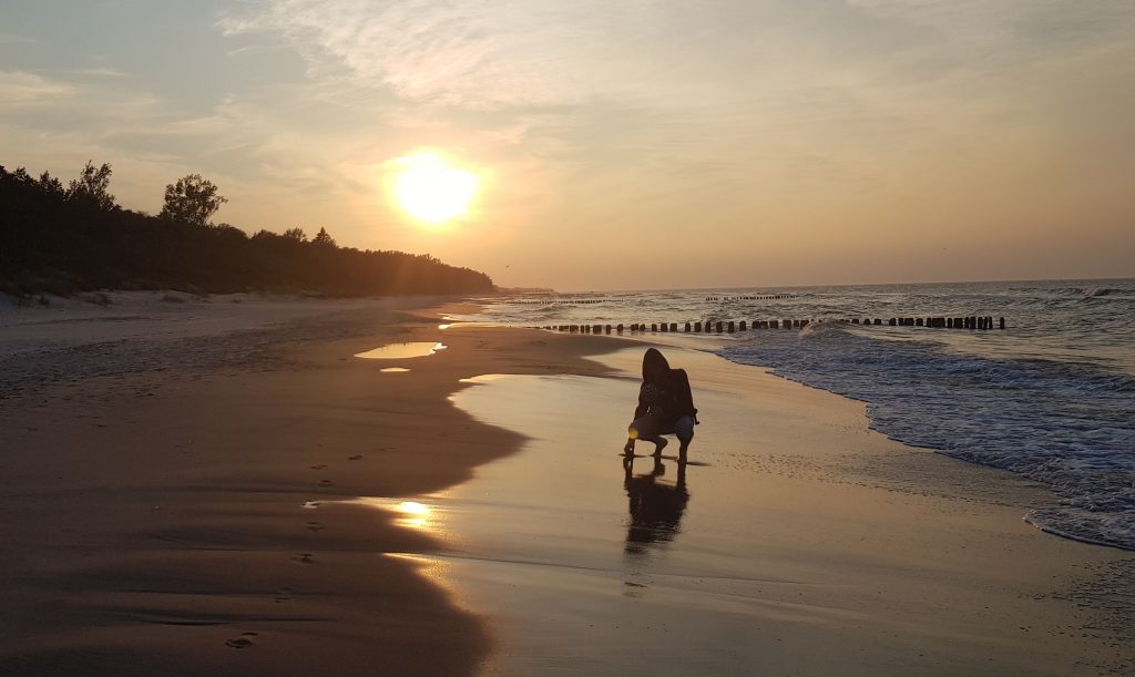 Zachód słońca na plaży między Mielnem a Chłopami